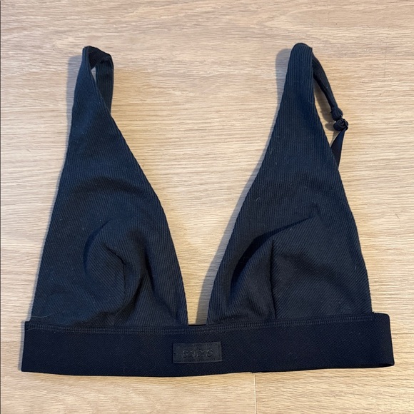 SKIMS Cotton Bibbed Plunge Bralette - Picture 1 of 4